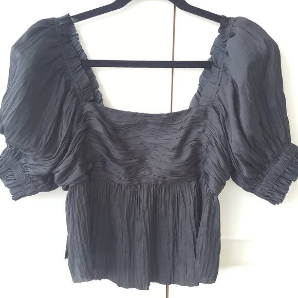 FRAME ! Puff-Sleeve Square Neck Top - Picture 4 of 12